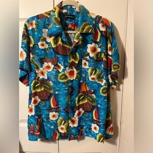 Vintage Network Men’s Hawaiian Button Down Short Sleeve Shirt  1990’s (L)